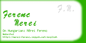 ferenc merei business card